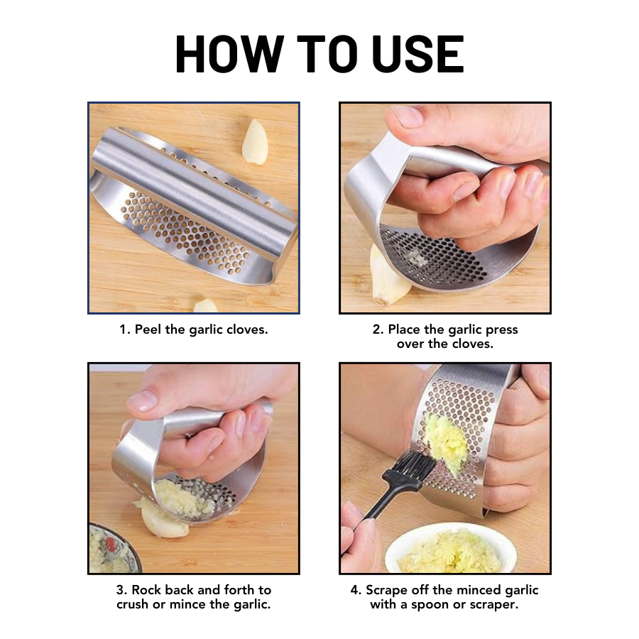 Stainless Steel Garlic Crusher