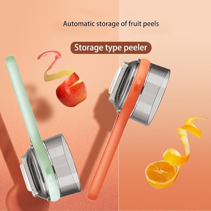 Double-Sided Stainless Steel Vegetable Peeler with Storage Box